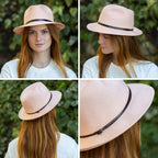 Chapeau Papier et Lien Cuir - Abricot