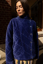 Kapuro - Veste - velours lisse Indigo
