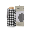 Kensington - Mini parapluie carreaux vichy noir – micro & solide