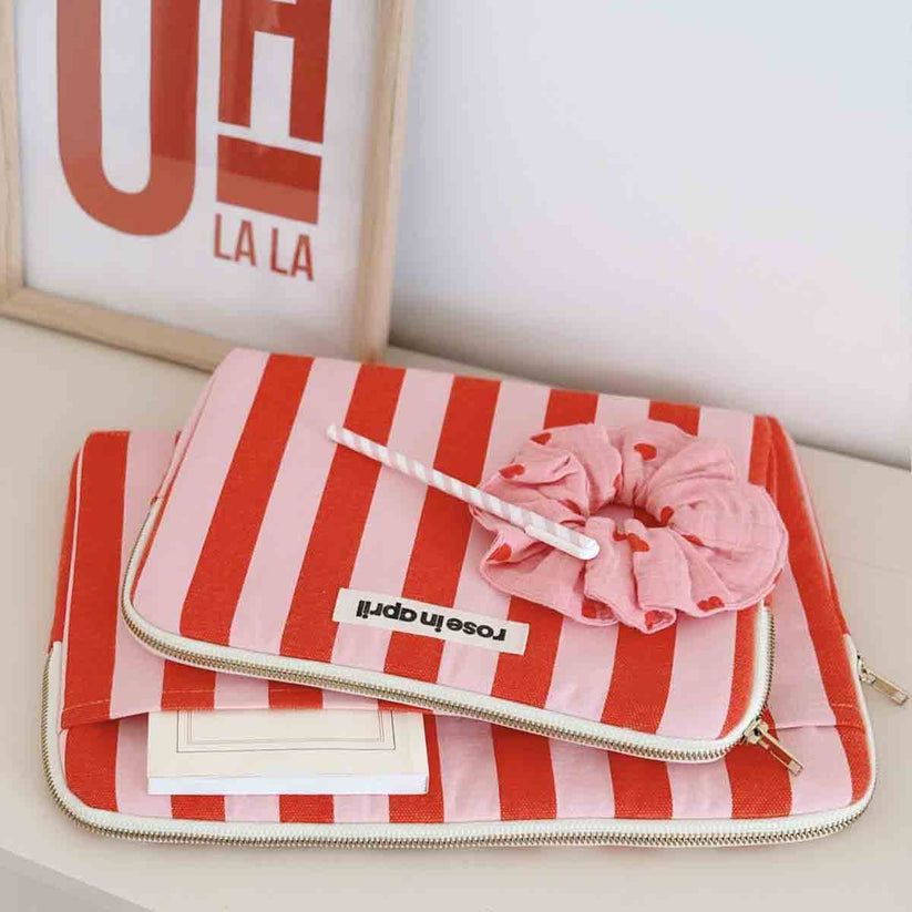 Housse Ordinateur "13&14" Octave - Rayures Tomato / Candy