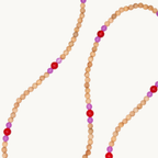 Bandouliere Arielle - Perles de bois Rose Rouge
