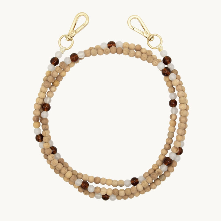 Bandoulier ARIELLE Blanc-Marron Sparkle