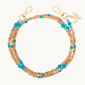 Bandouliere Arielle - Perles de bois Turquoise