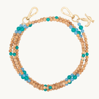 Bandouliere Arielle - Perles de bois Turquoise
