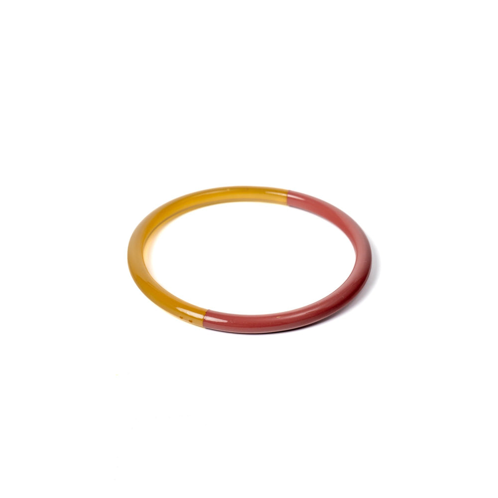 Joe Fin à l'unité - Bois de Rose - bracelet en corne bicolore