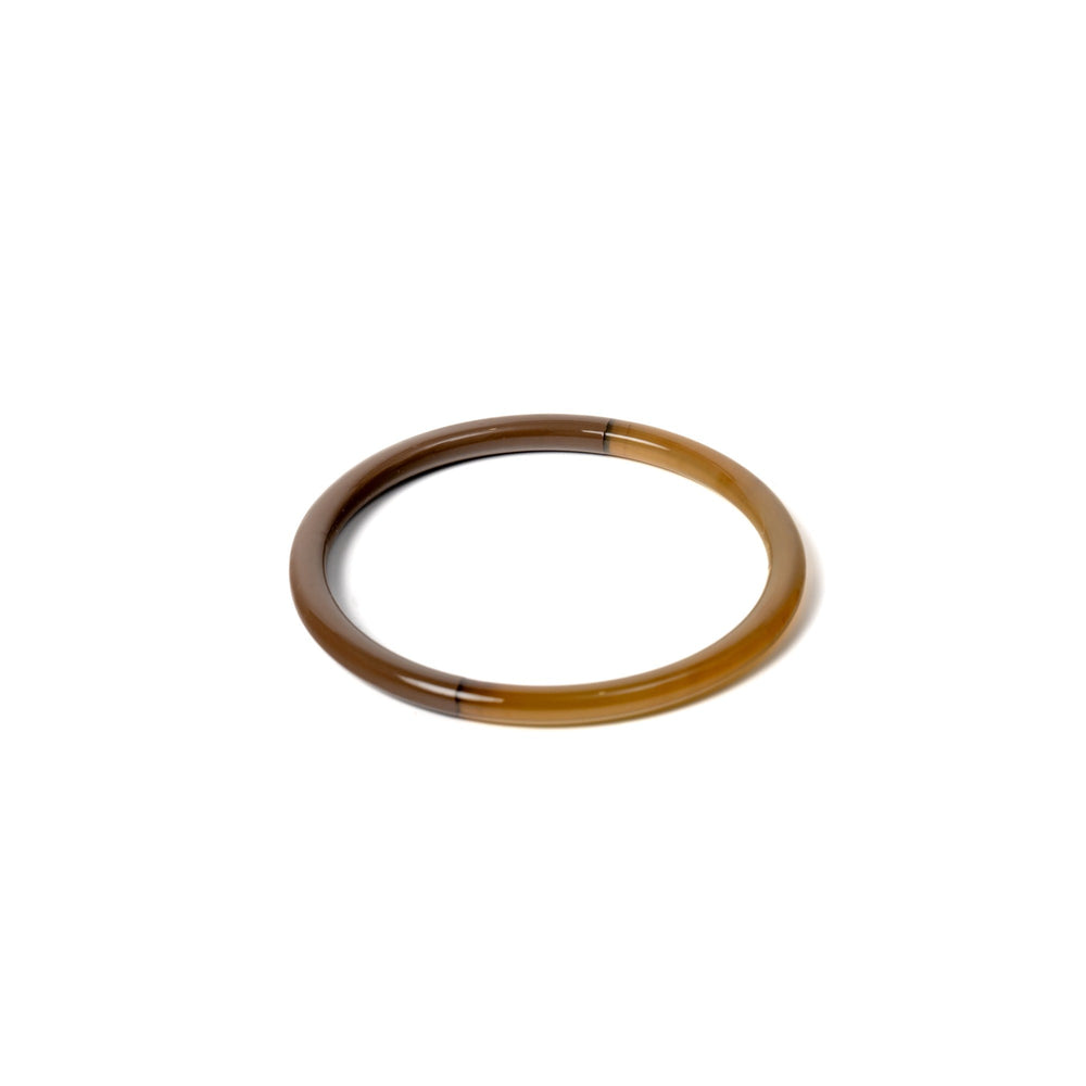 Joe Fin à l'unité - Taupe - bracelet en corne bicolore