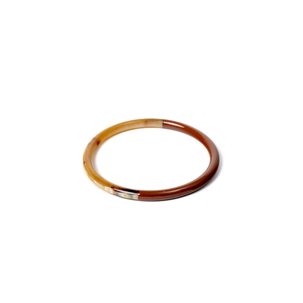 Joe Fin à l'unité - Chocolat - bracelet en corne bicolore