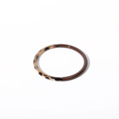 Joe Fin à l'unité - Léopard & chocolat - bracelet en corne bicolore
