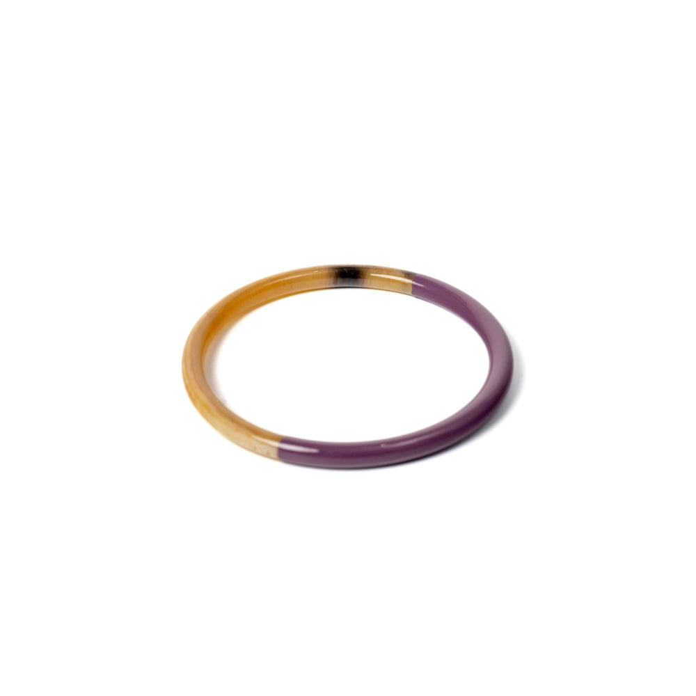 Joe Fin à l'unité - Lilas - bracelet en corne bicolore