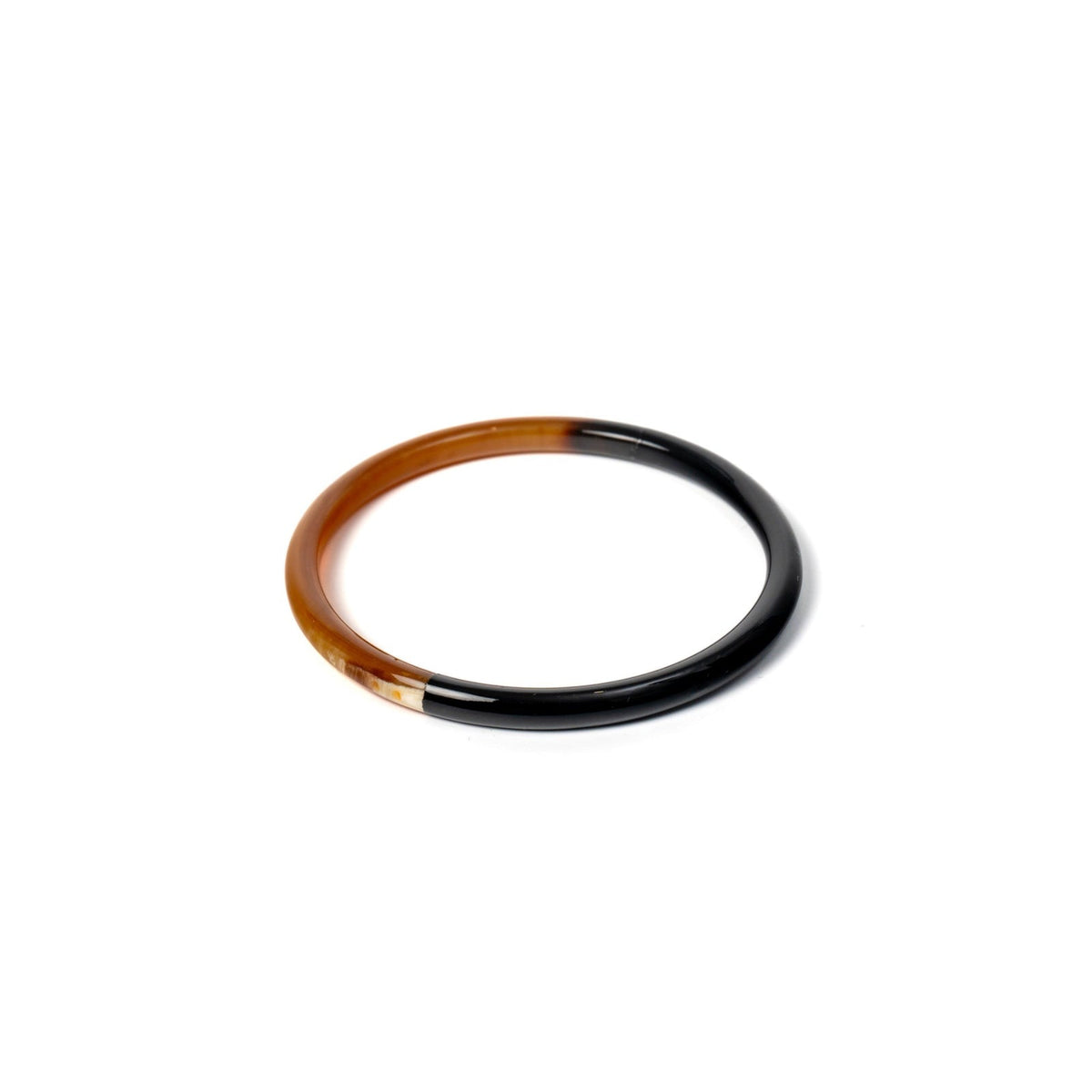 Joe Fin à l'unité - Noir - bracelet en corne bicolore