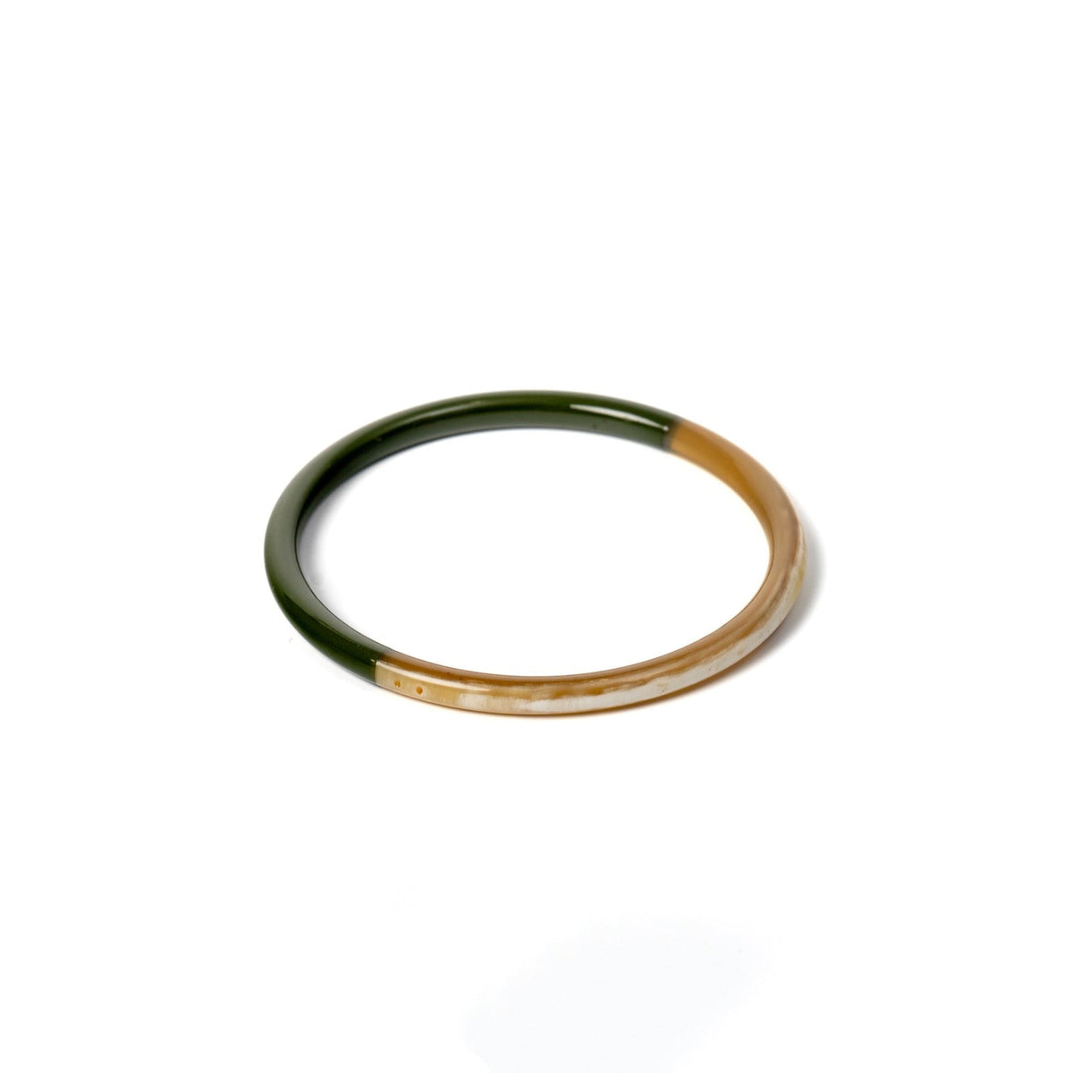 Joe Fin à l'unité - Kaki - bracelet en corne bicolore