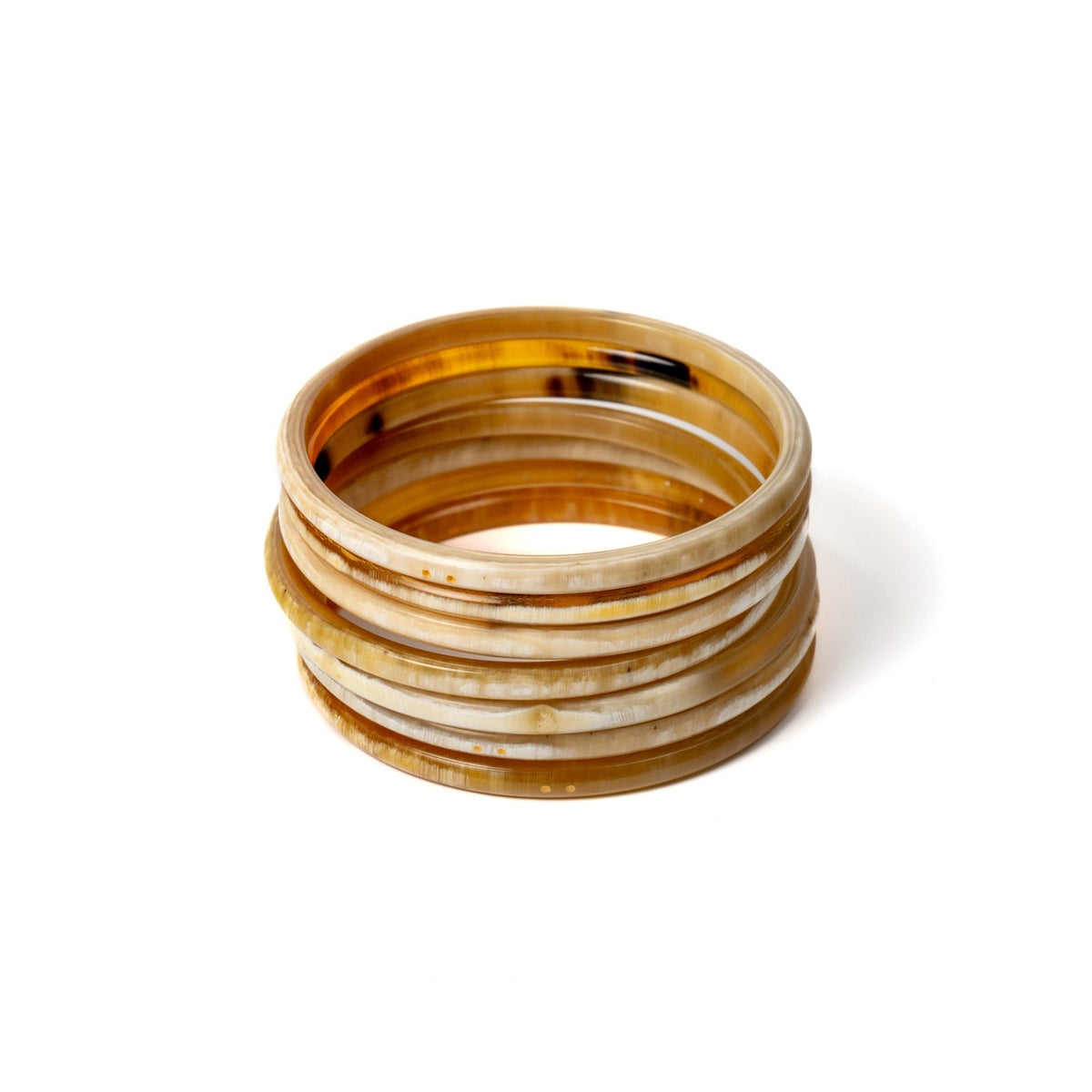 Joe Fin à l'unité - Naturel Clair - bracelet en corne bicolore