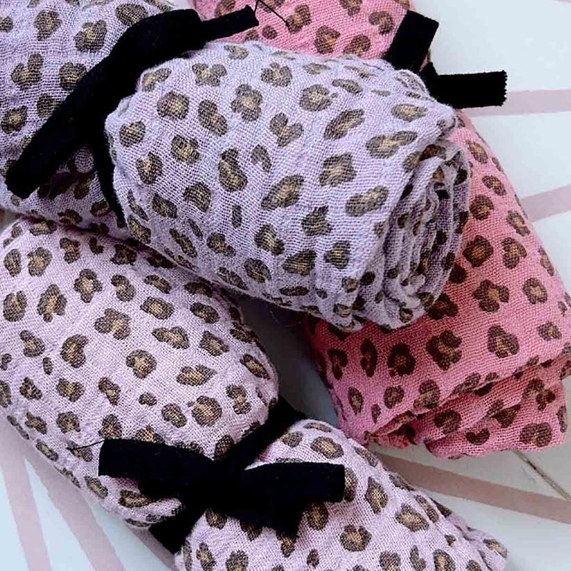 Grand Foulard Bianca - Leopard Candy Pink