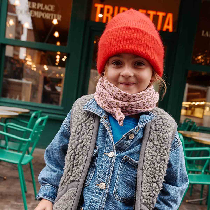 Grand Foulard Bianca - Leopard Candy Pink