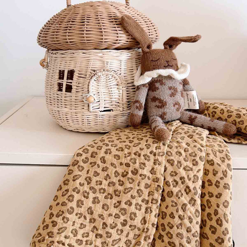 Grand Foulard Bianca - Leopard Coffee