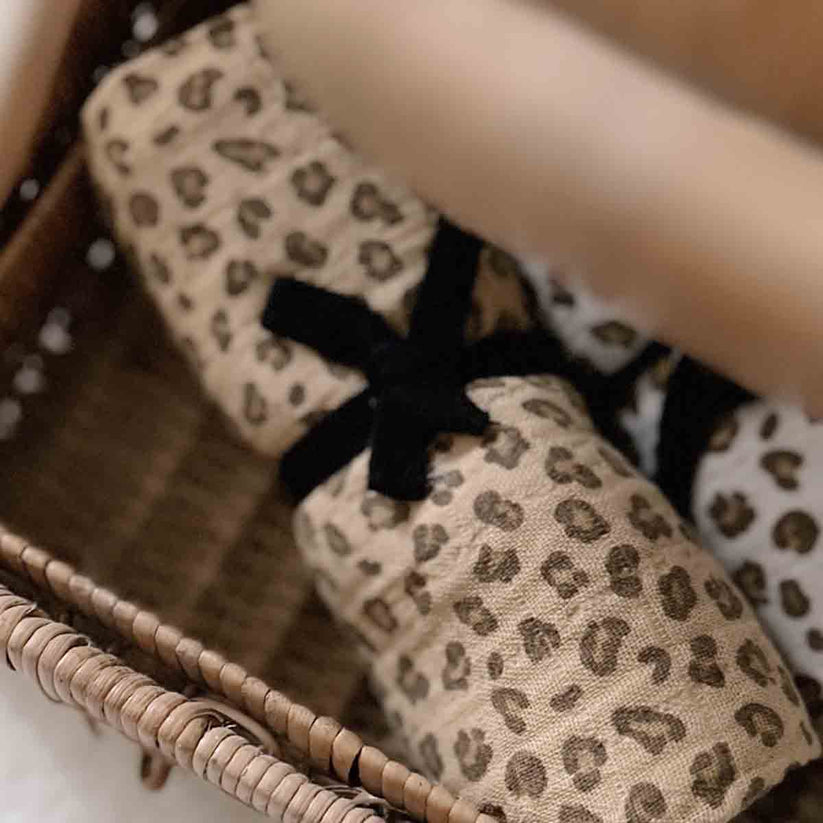 Grand Foulard Bianca - Leopard Coffee