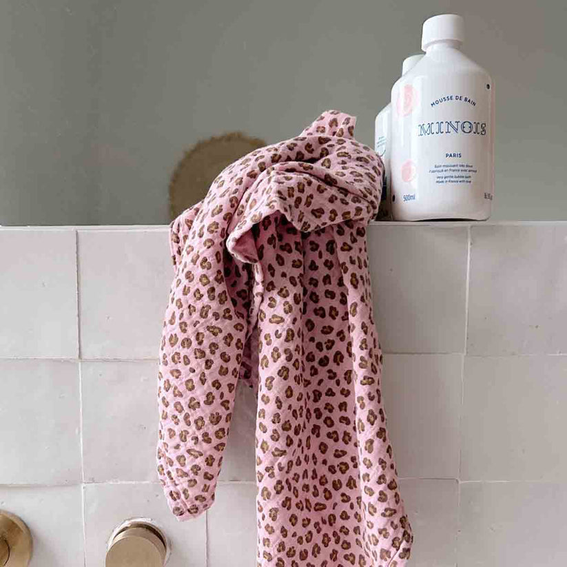 Grand Foulard Bianca - Leopard Candy Pink