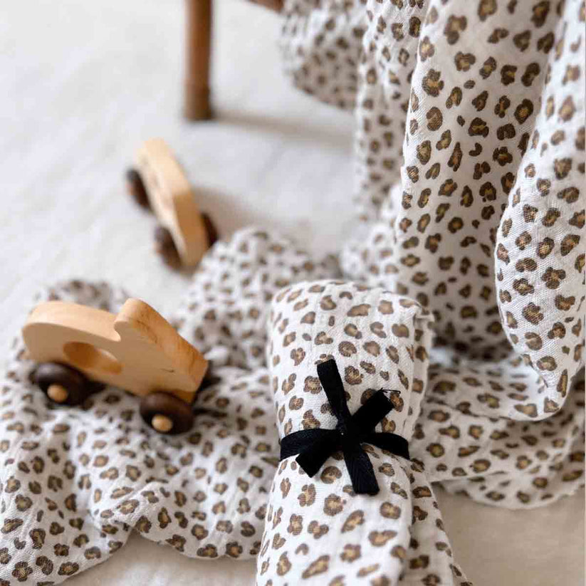 Grand Foulard Bianca - Leopard Greige