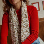 Grand Foulard Bianca - Leopard Greige