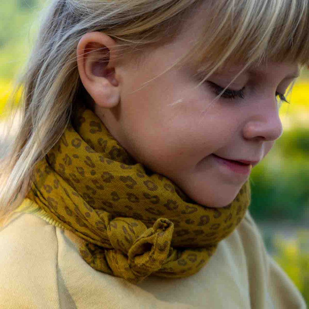 Petit Foulard Bianca - Mini Leopard Tapenade