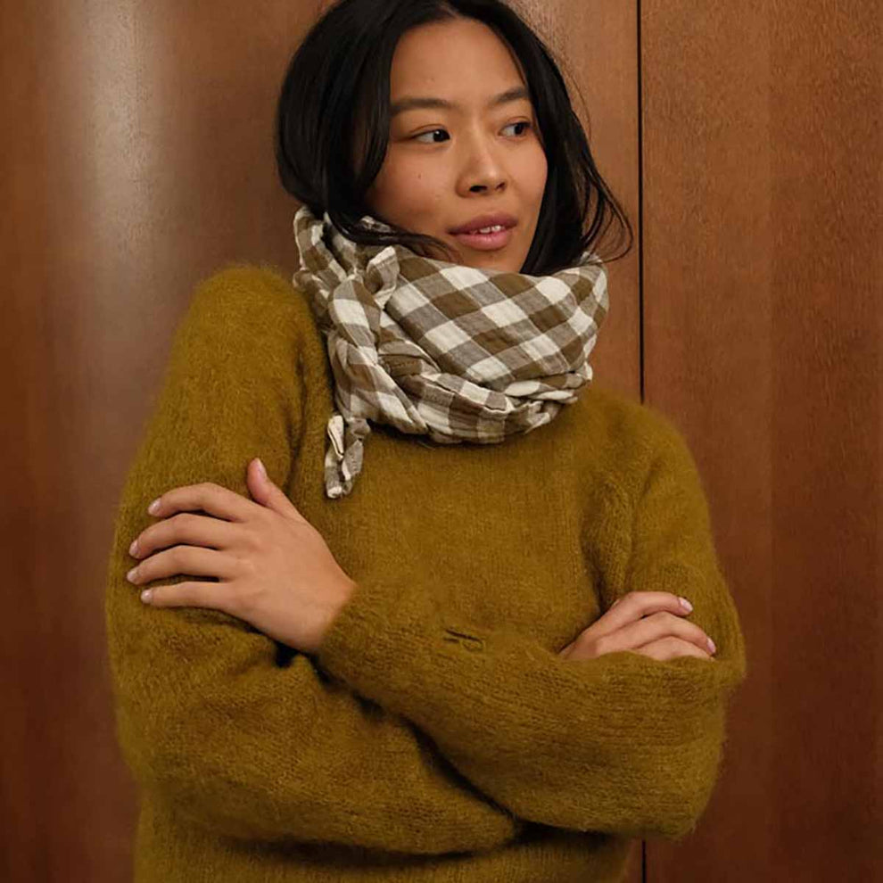 Petit Foulard Bianca - Vichy Nutria