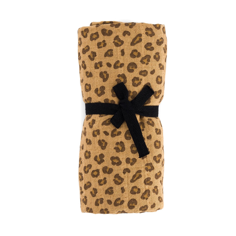 Grand Foulard Bianca - Leopard Coffee