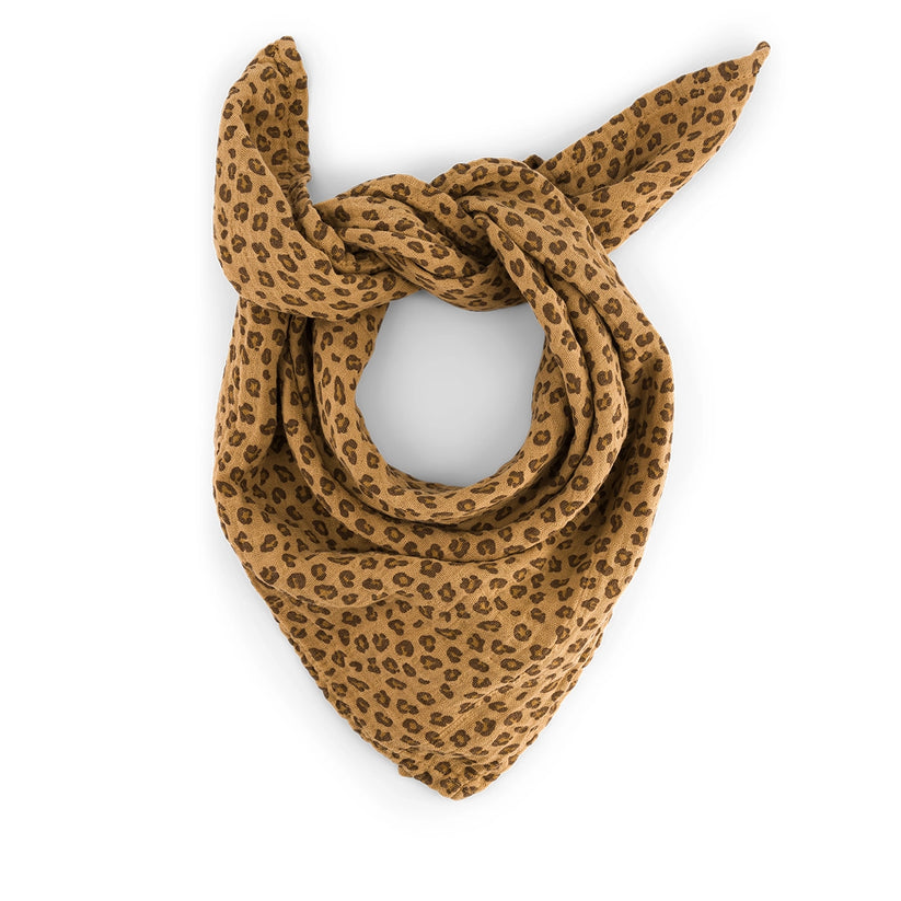 Grand Foulard Bianca - Leopard Coffee