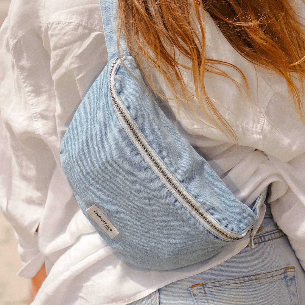 Custine - Denim Clair Délavé - Banane en coton