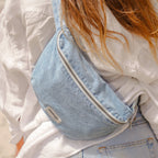 Custine - Denim Clair Délavé - Banane en coton