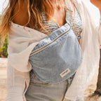 Custine XL - Denim Clair Délavé - Banane en coton