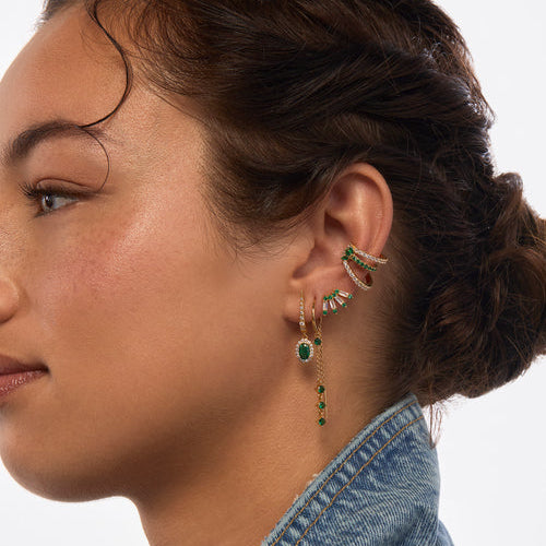Green Ventaglio Or - Boucles d'oreilles