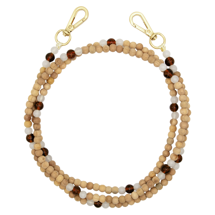 Bandoulier ARIELLE Blanc-Marron Sparkle