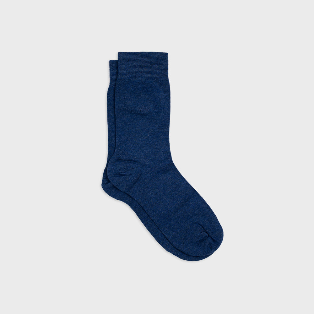 CBA05 Chaussettes unies en bambou - Bleu chiné - Homme