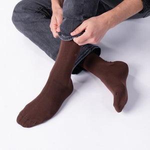 CBA09 Chaussette Coton Marron - Homme