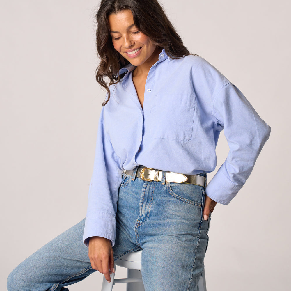 CFC01 - Ceinture femme en cuir unie - Gold