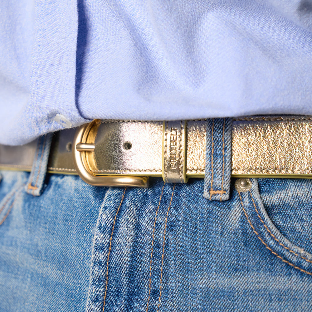 CFC01 - Ceinture femme en cuir unie - Gold