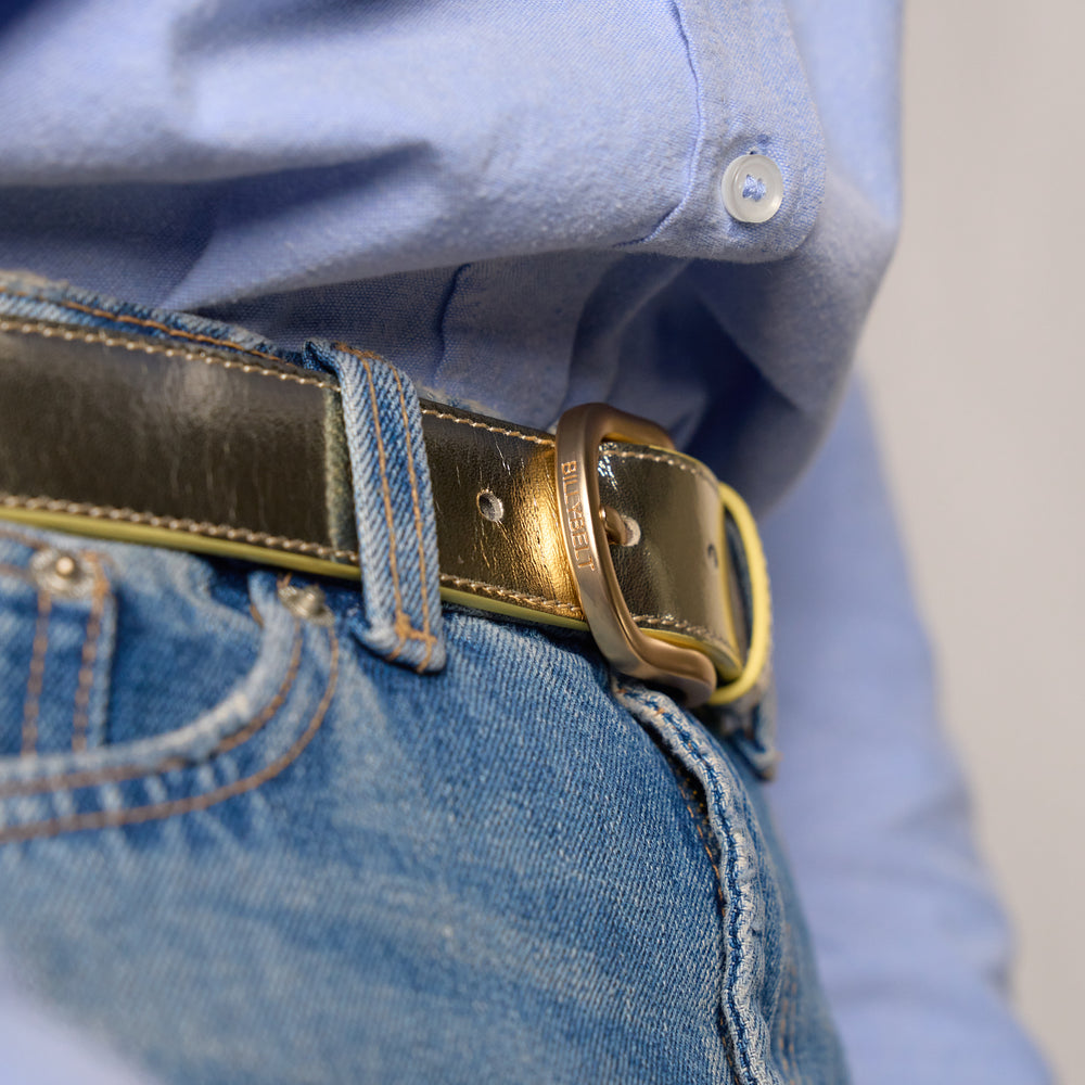 CFC01 - Ceinture femme en cuir unie - Gold
