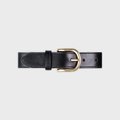 CFC03 - Ceinture femme en cuir unie - Noir Glossy