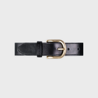 CFC03 - Ceinture femme en cuir unie - Noir Glossy