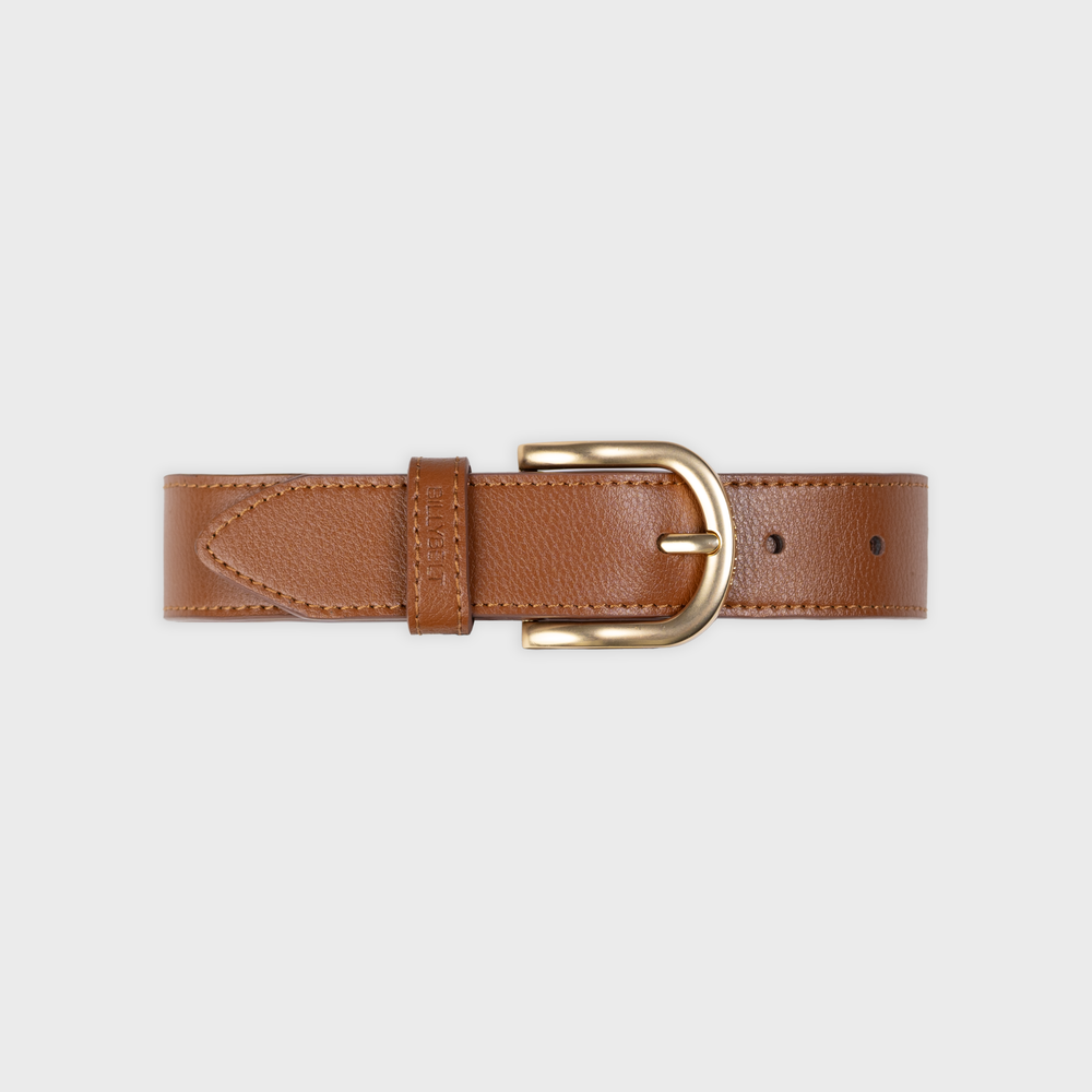 CFC04 - Ceinture femme en cuir unie - Marron