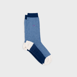 CH38 - Chaussettes Chevrons - Bleu Marine - Homme