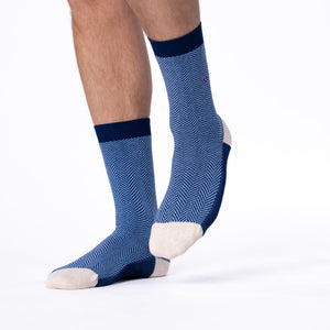 CH38 - Chaussettes Chevrons - Bleu Marine - Homme