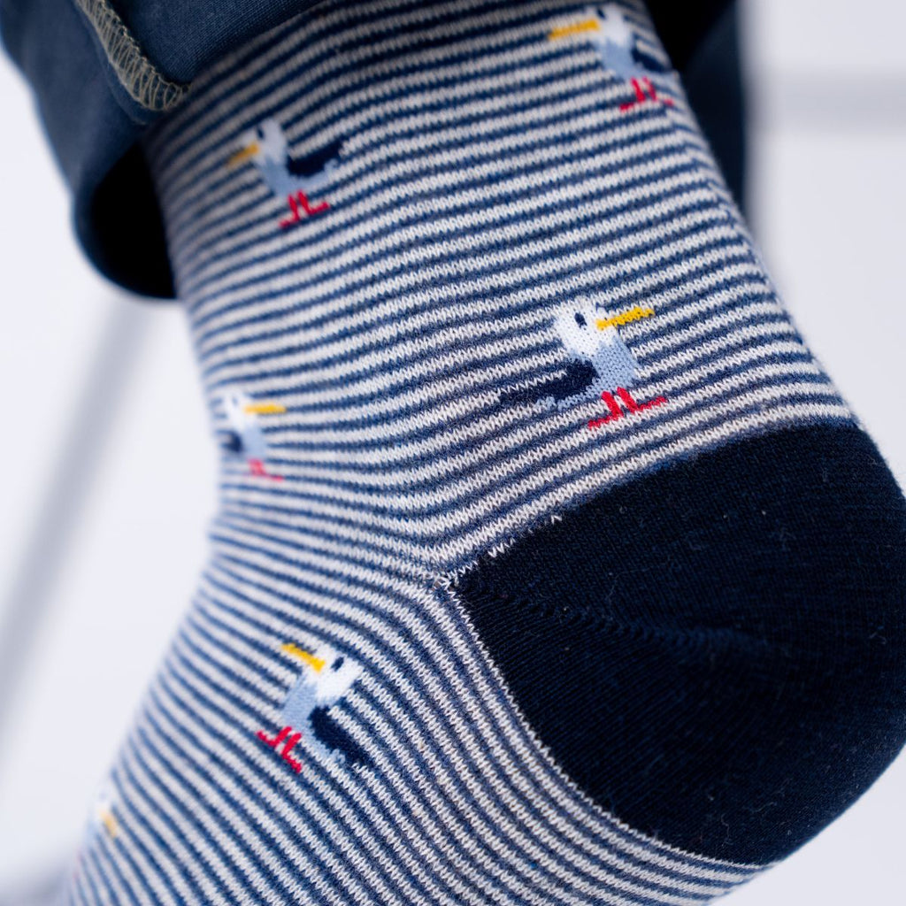 CHA22 - Chaussettes en coton peigné animaux - Goéland - Homme