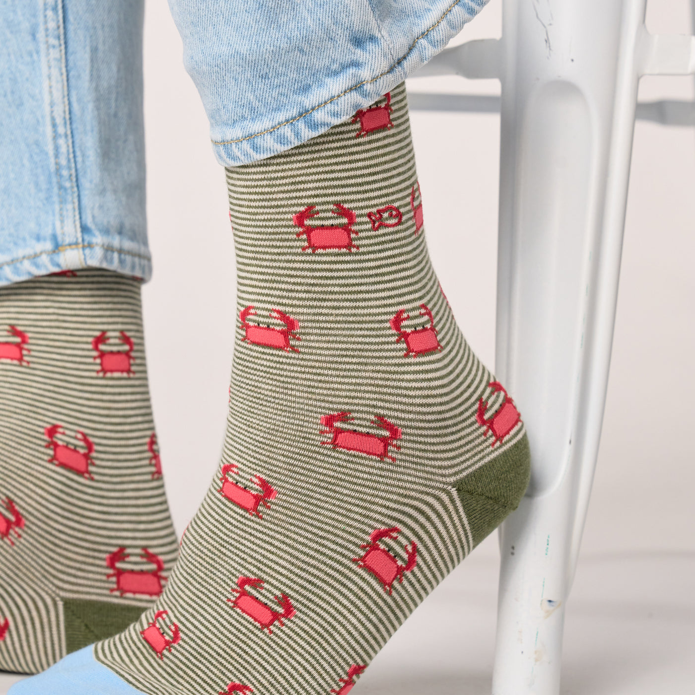 CHA35 - Chaussettes animaux en coton peigné- Crabe - Homme