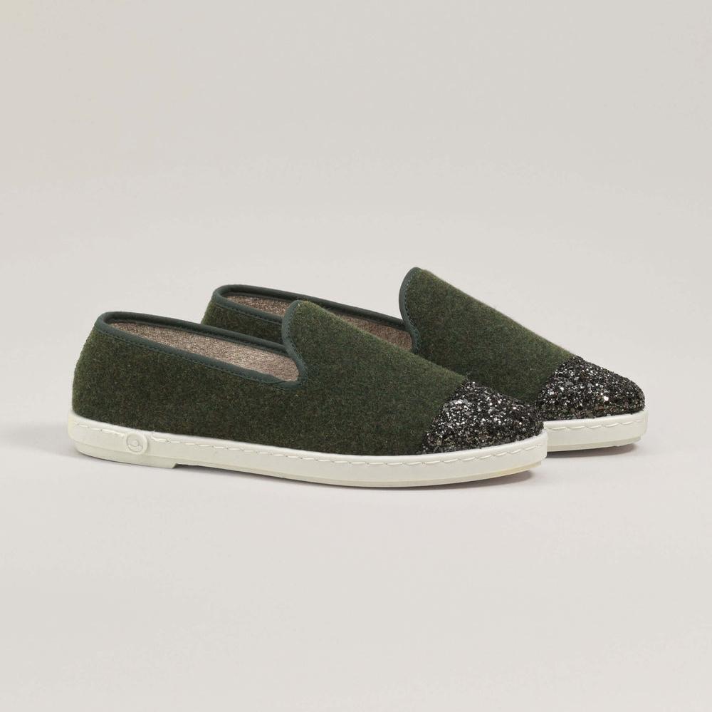 Chaussons Kaki Paillettes - Femme