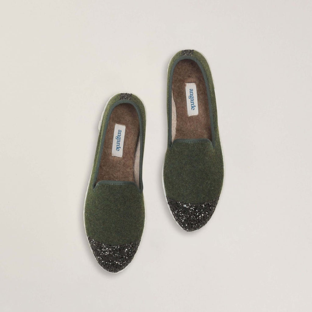 Chaussons Kaki Paillettes - Femme