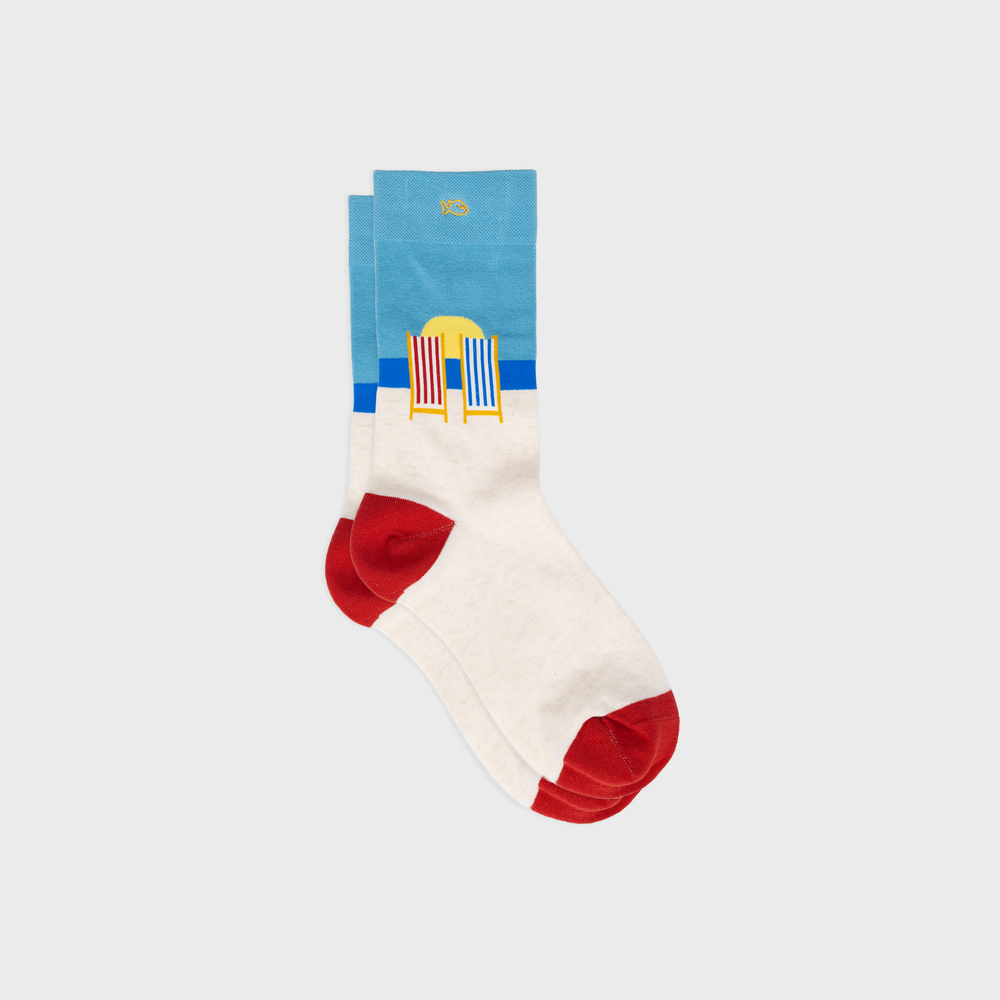 CHL45 - Chaussettes en coton peigné A motifs - Transat - Homme