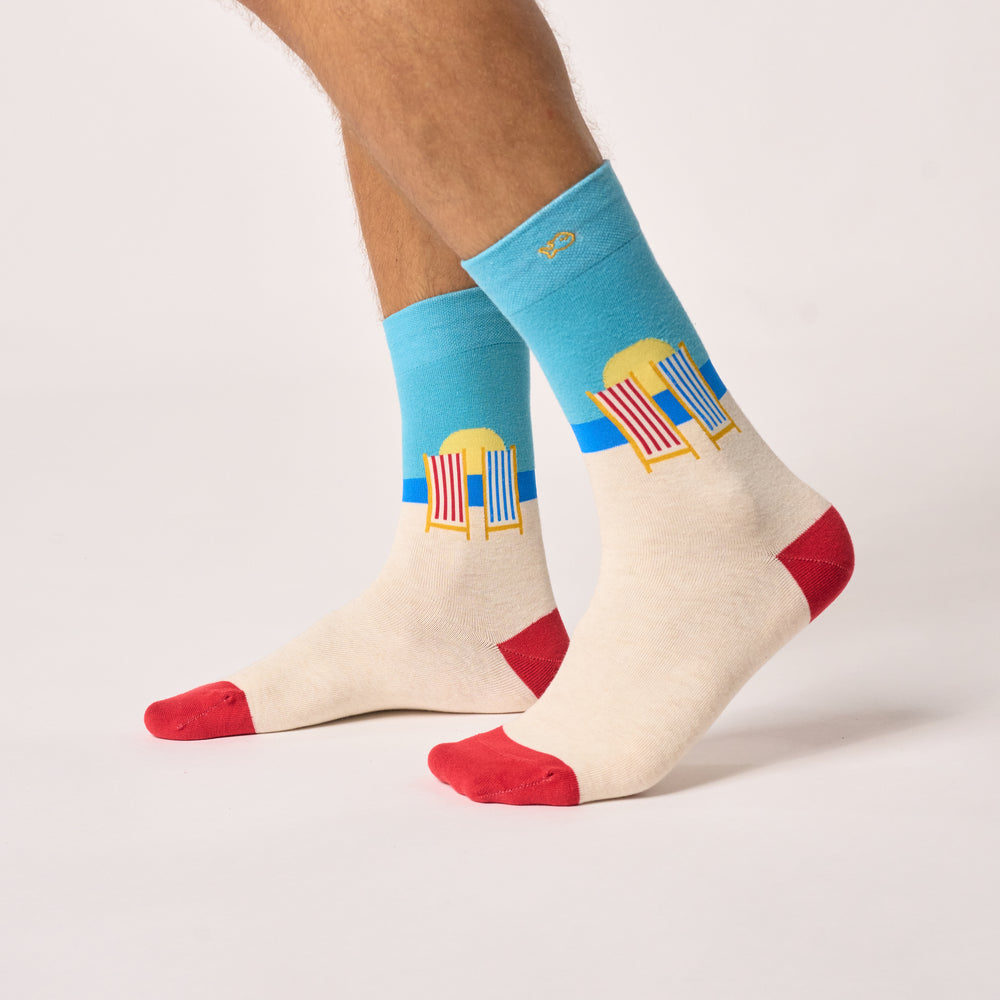 CHL45 - Chaussettes en coton peigné A motifs - Transat - Homme