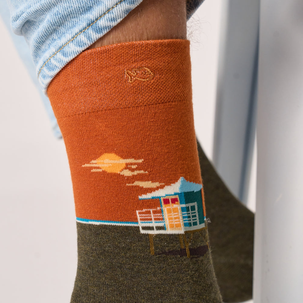 CHL47 - Chaussettes en coton peigné A motifs - San diego - Homme