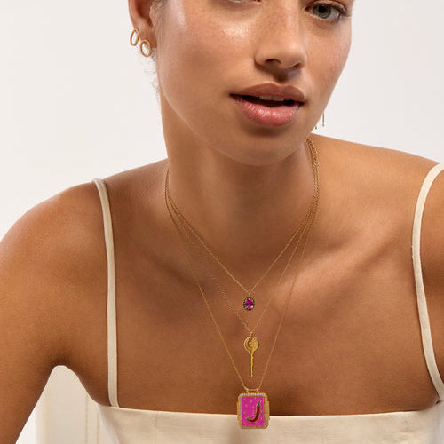 Fuchsia Dynasty Or - Collier
